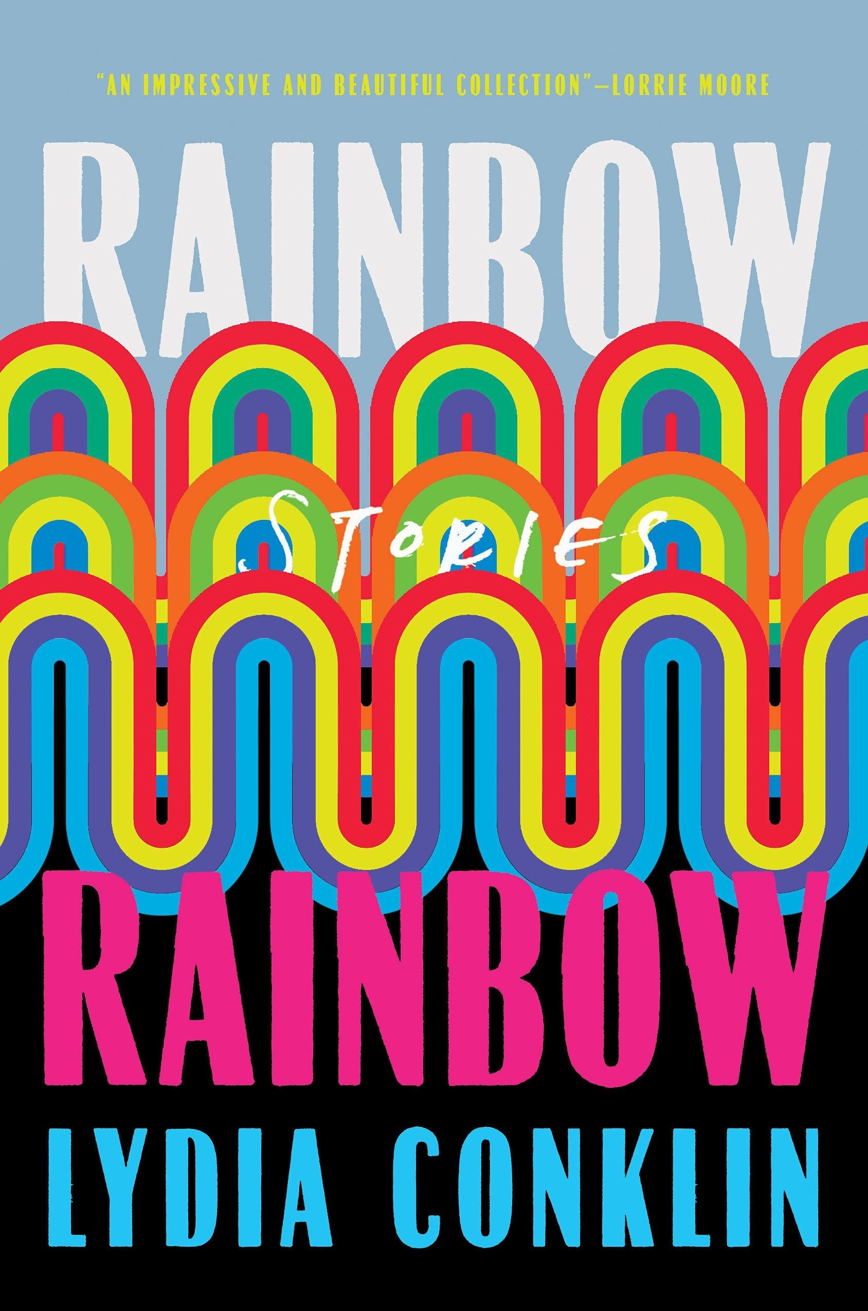 &quot;Rainbow Rainbow&quot; cover with loops of different colors between the words in the title