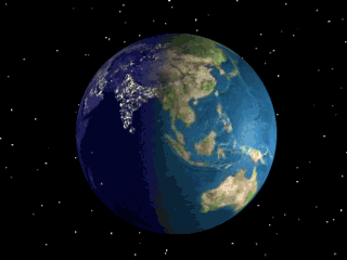 Spinning visual of the earth