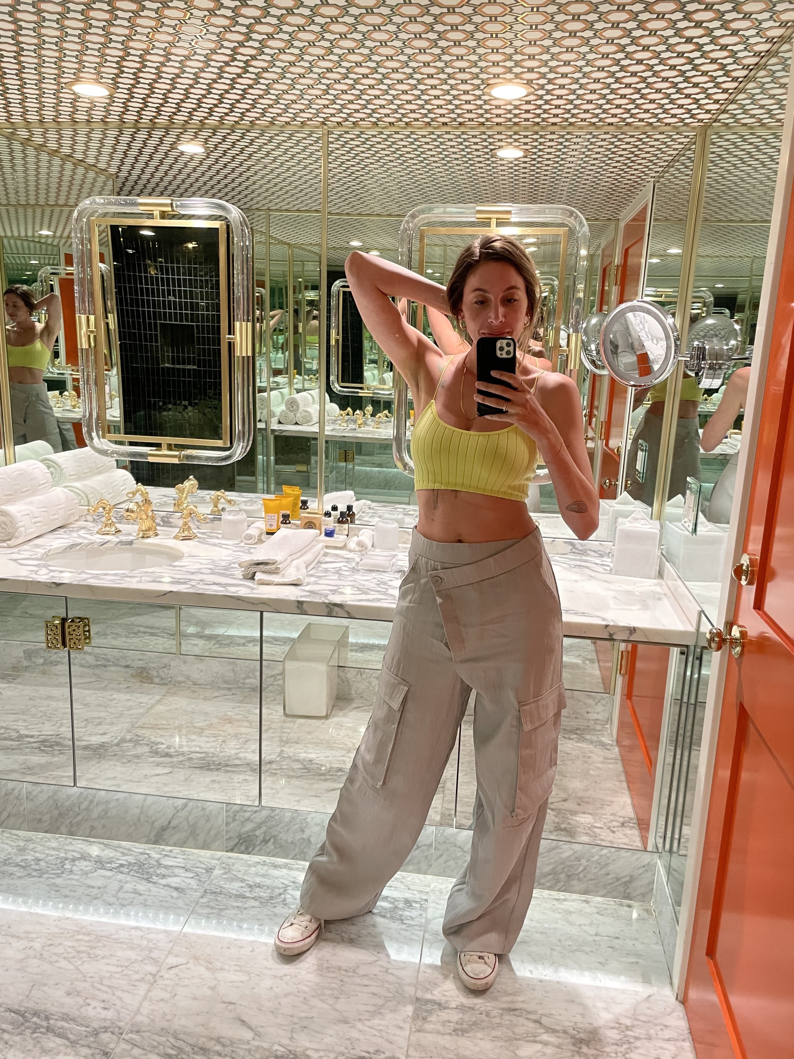 A mirror selfie Lara took in the glamorous bathroom