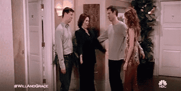 Will and karen and jack and grace hugging on &quot;Will &amp;amp; Grace&quot;