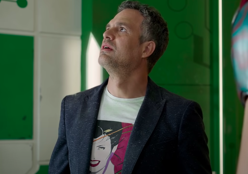 Mark wearing a Duran Duran T-shirt and looking up
