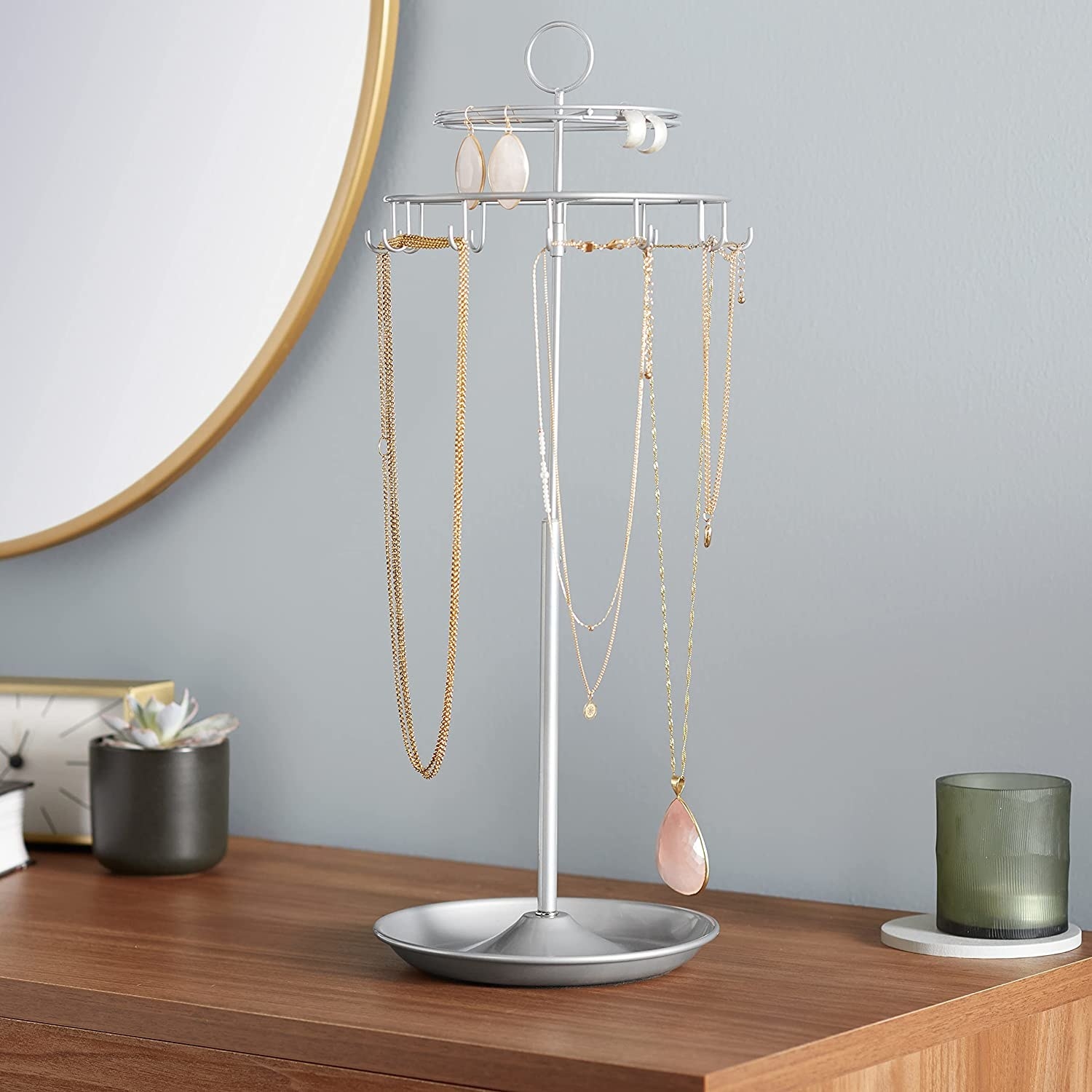 the jewellery carousel on a side table