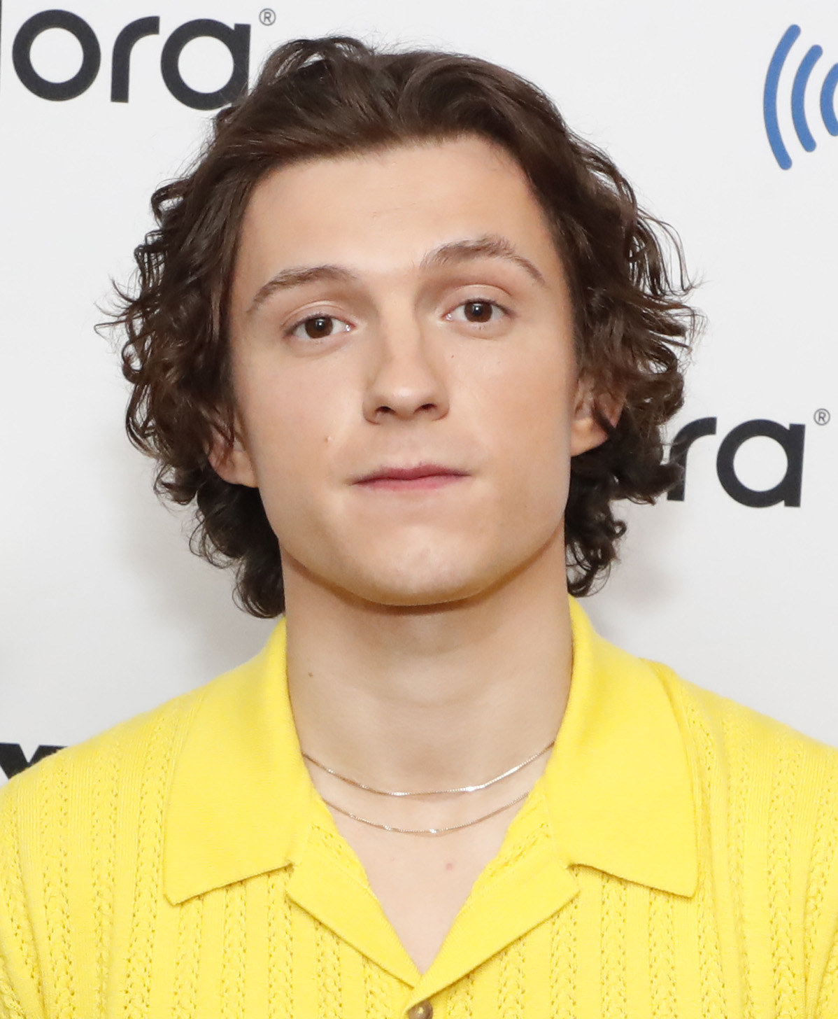 Tom in a yellow sweater on a red carpet