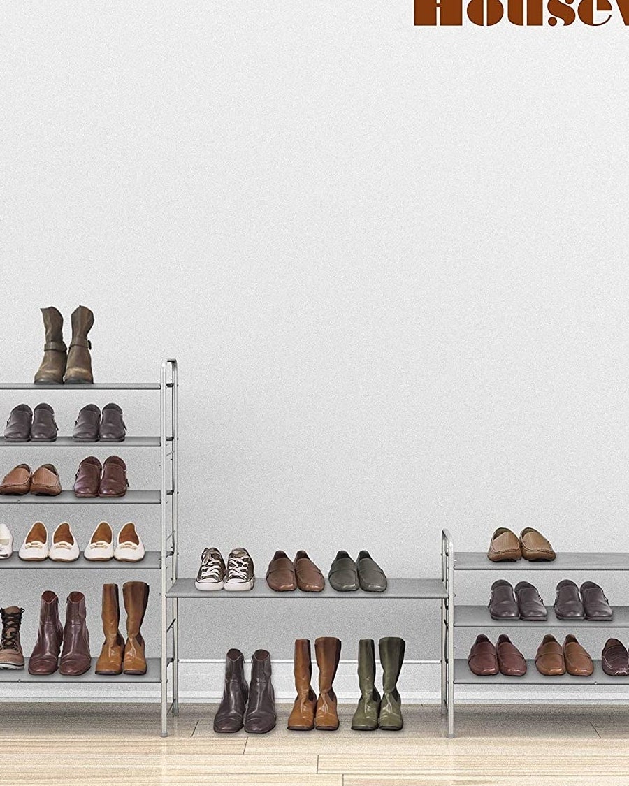 Two shoe racks of different heights