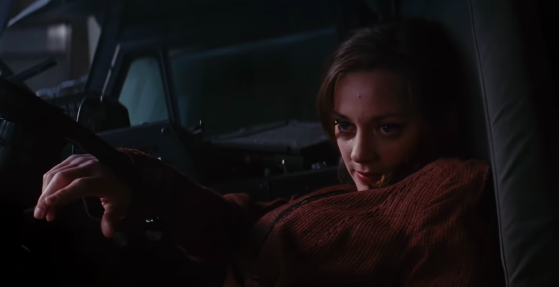 Marion in a scene from the movie in a car
