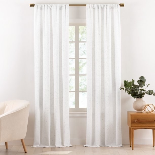 the curtains in white