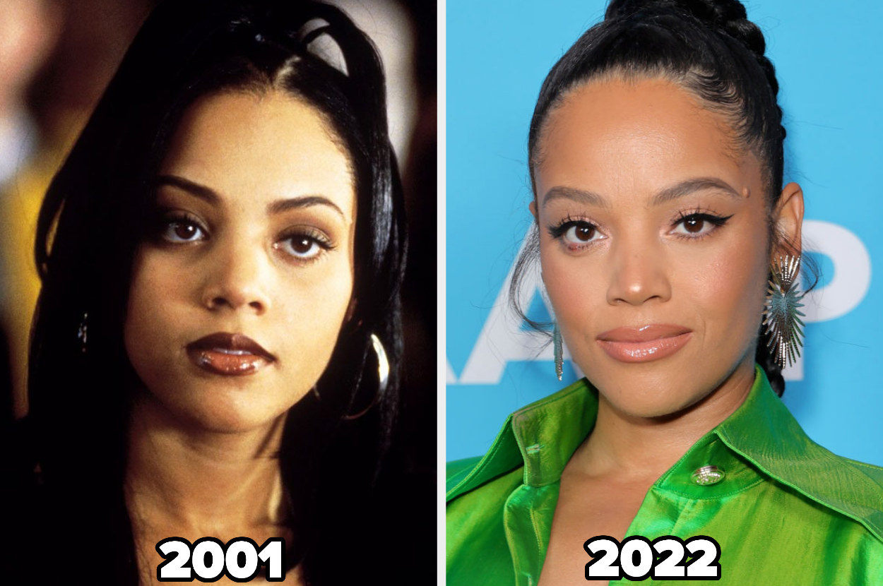 A picture of Bianca Lawson in Save the Last Dance in 2001 and on the right attending the 53rd NAACP Image Awards Live Show Screening in 2022