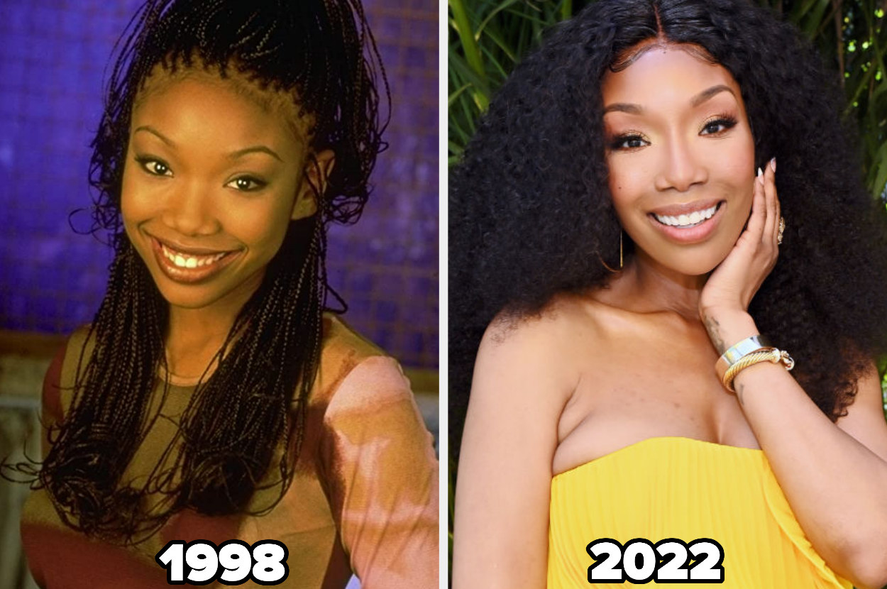 A picture of Brandy in I Still Know What You Did Last Summer in 1998 and on the right at the 5th Annual Best Buddies&#x27; Celebration of Mothers at La Villa Contenta in 2022