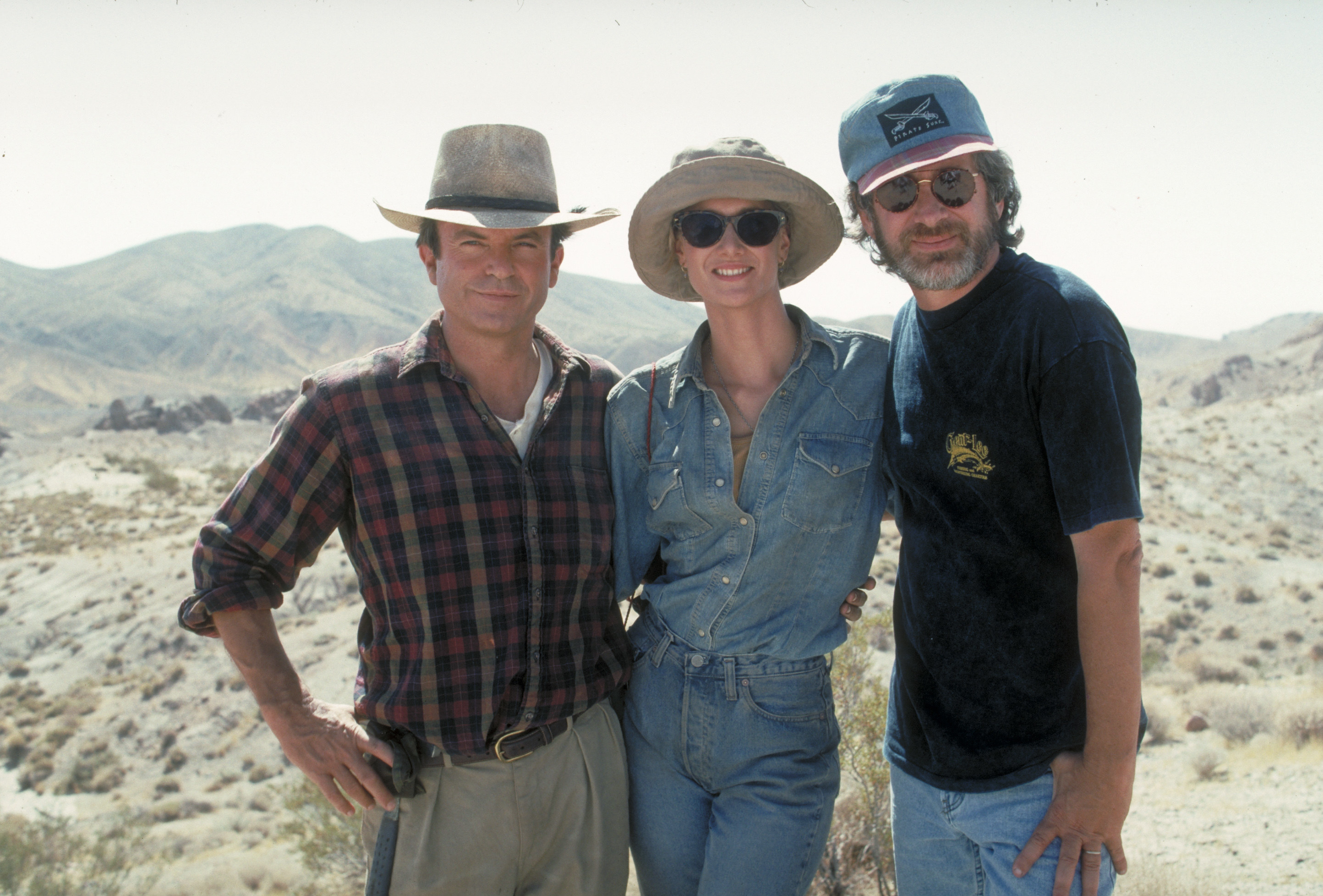Sam Neill, Laura Dern, and Steven Spielberg