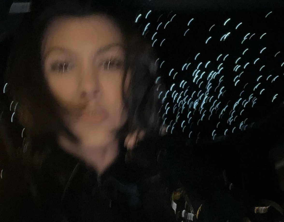 Blurry photo of Kourtney Kardashian