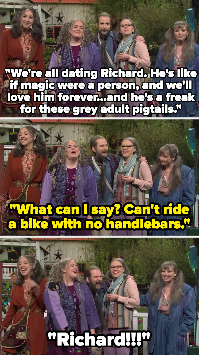 Screen shots of a skit on &quot;SNL,&quot; ending with the women saying, &quot;Richard!!!!&quot;