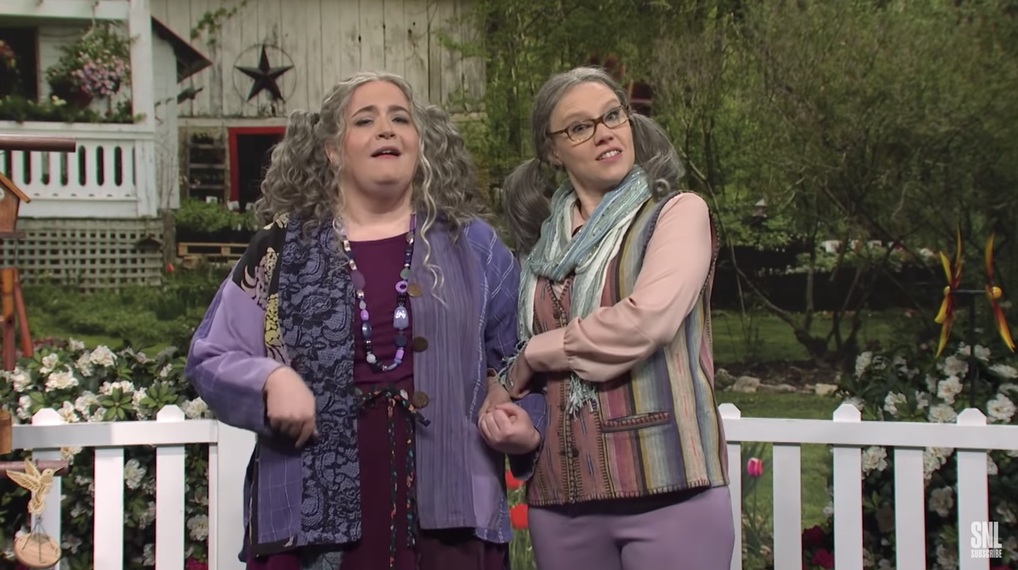 Aidy Bryant and Kate McKinnon during a sketch on &quot;SNL&quot;