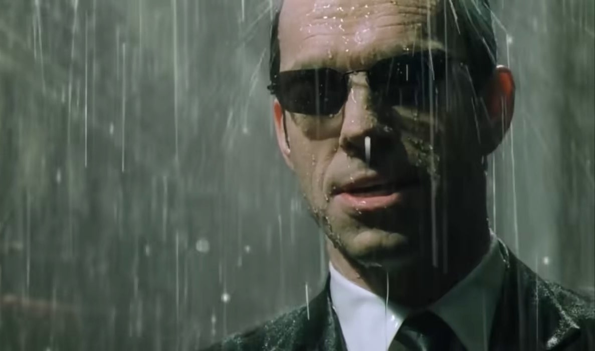Agent Smith in the rain in &quot;The Matrix Revolutions