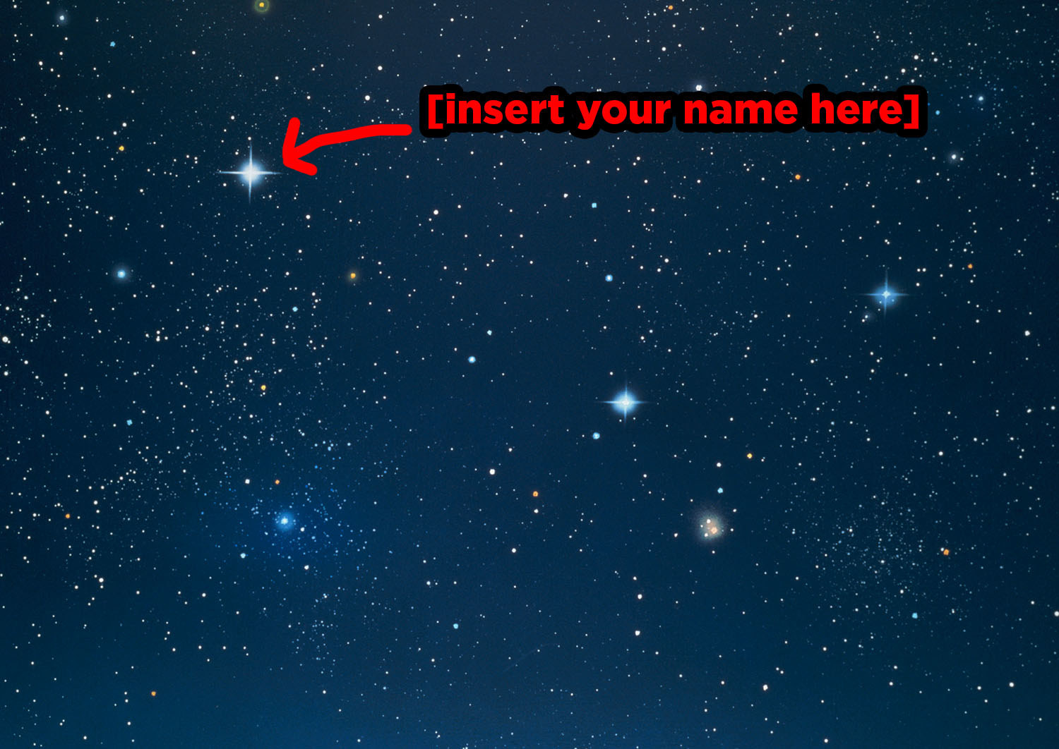 Photo of the sky with text that says, &quot;[insert your name here]&quot;