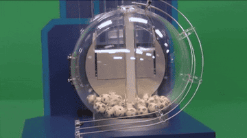 Powerballs jumbling in a machine