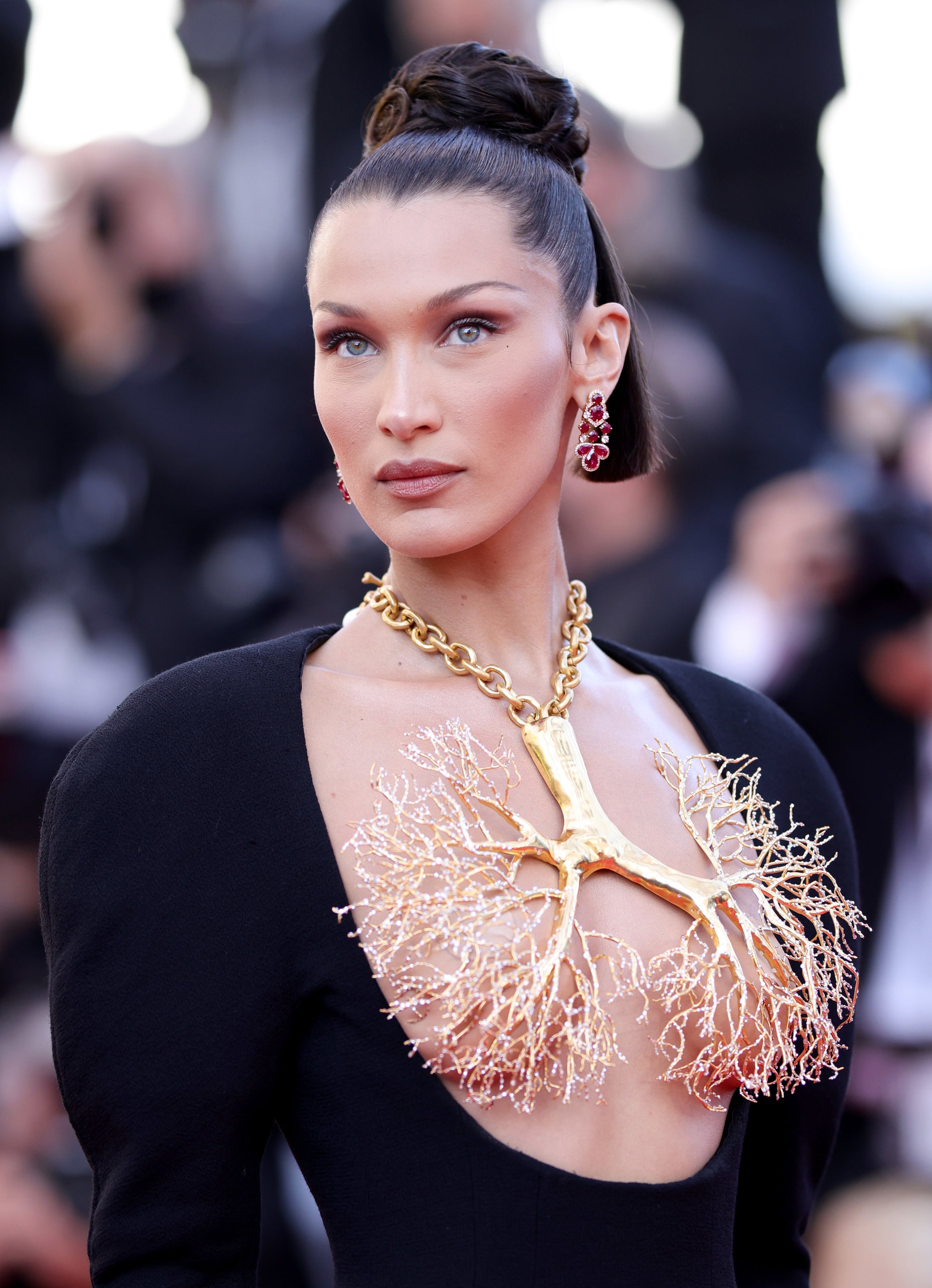 Bella Hadid attends the &quot;Tre Piani (Three Floors)&quot; screening during the 74th annual Cannes Film Festival