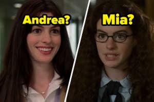 A close up of Andrea Sachs and Mia Thermopolis