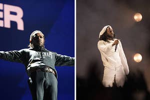Kendrick Lamar performing live.