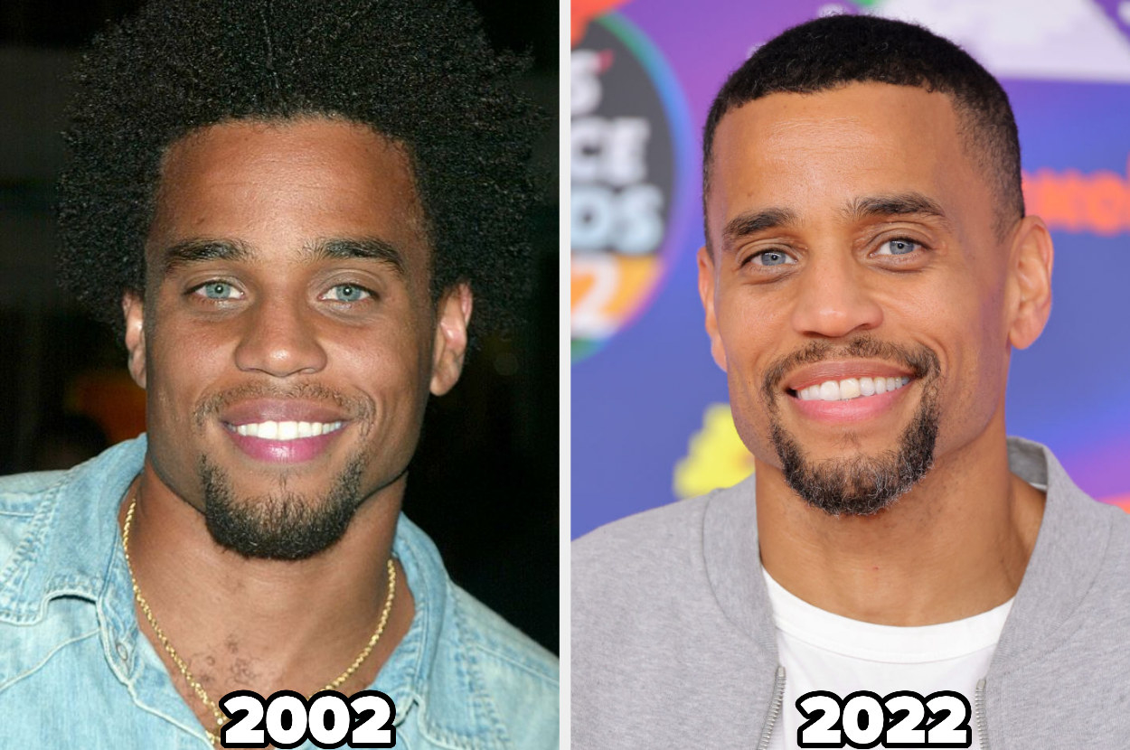 Michael Ealy during the premiere of Brown Sugar in 2002 and on the right at the 2022 Nickelodeon Kids&#x27; Choice Awards