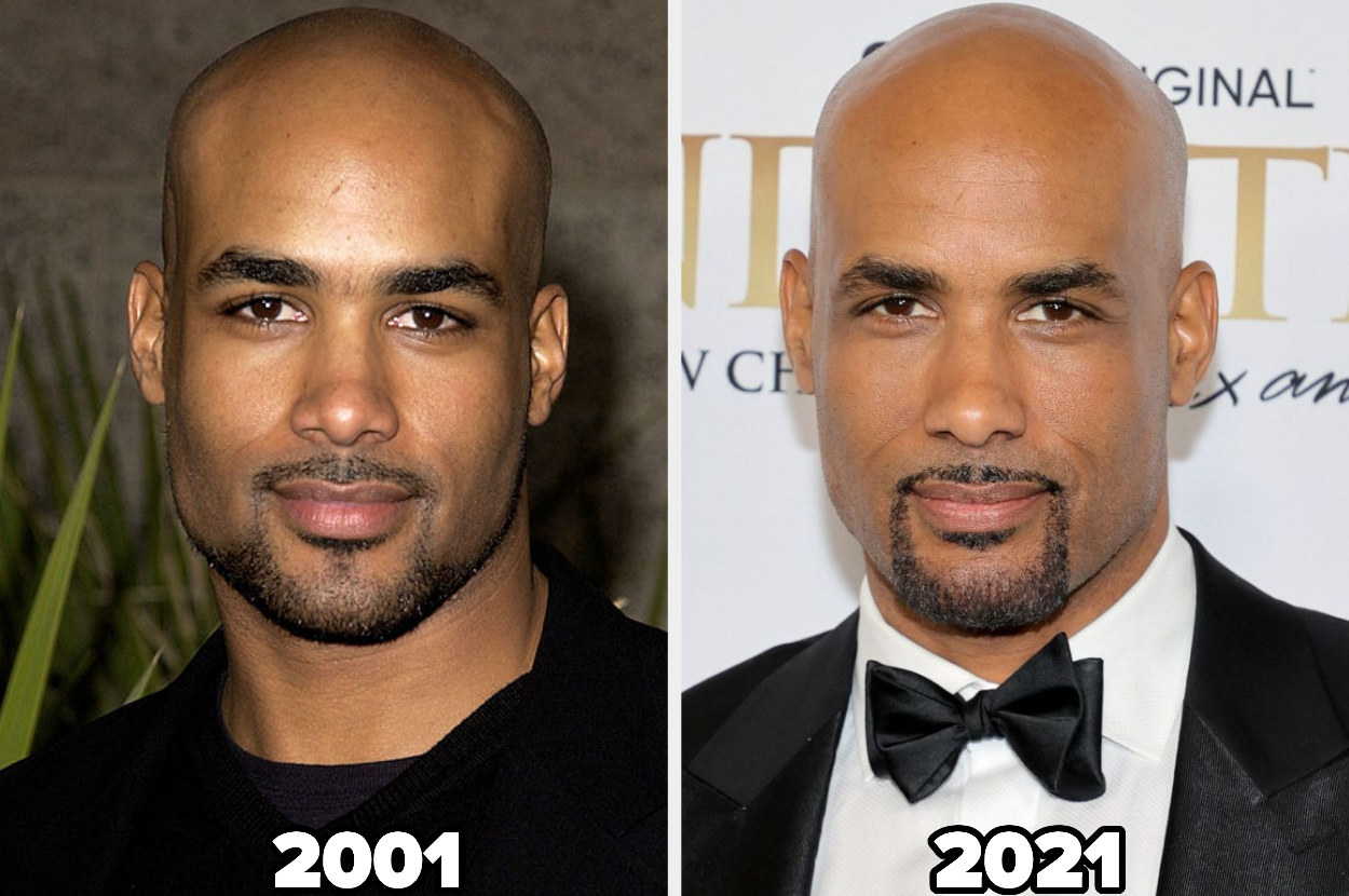 Boris Kodjoe arriving at the 2001 Billboard Music Awards and on the right at HBO Max&#x27;s &quot;And Just Like That&quot; premiere in 2021