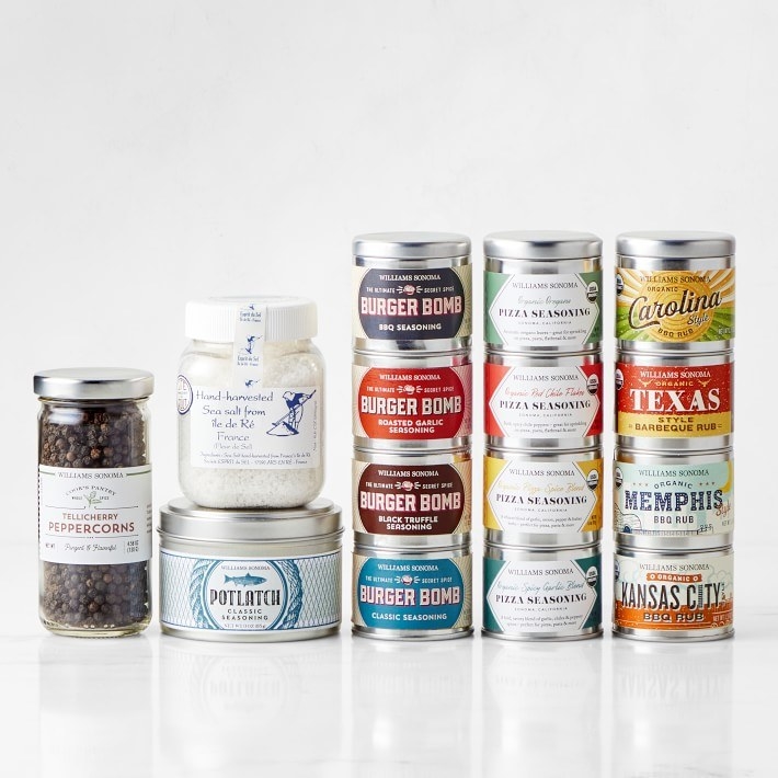 the complete six-month spice subscription, with 15 containers of various seasonings