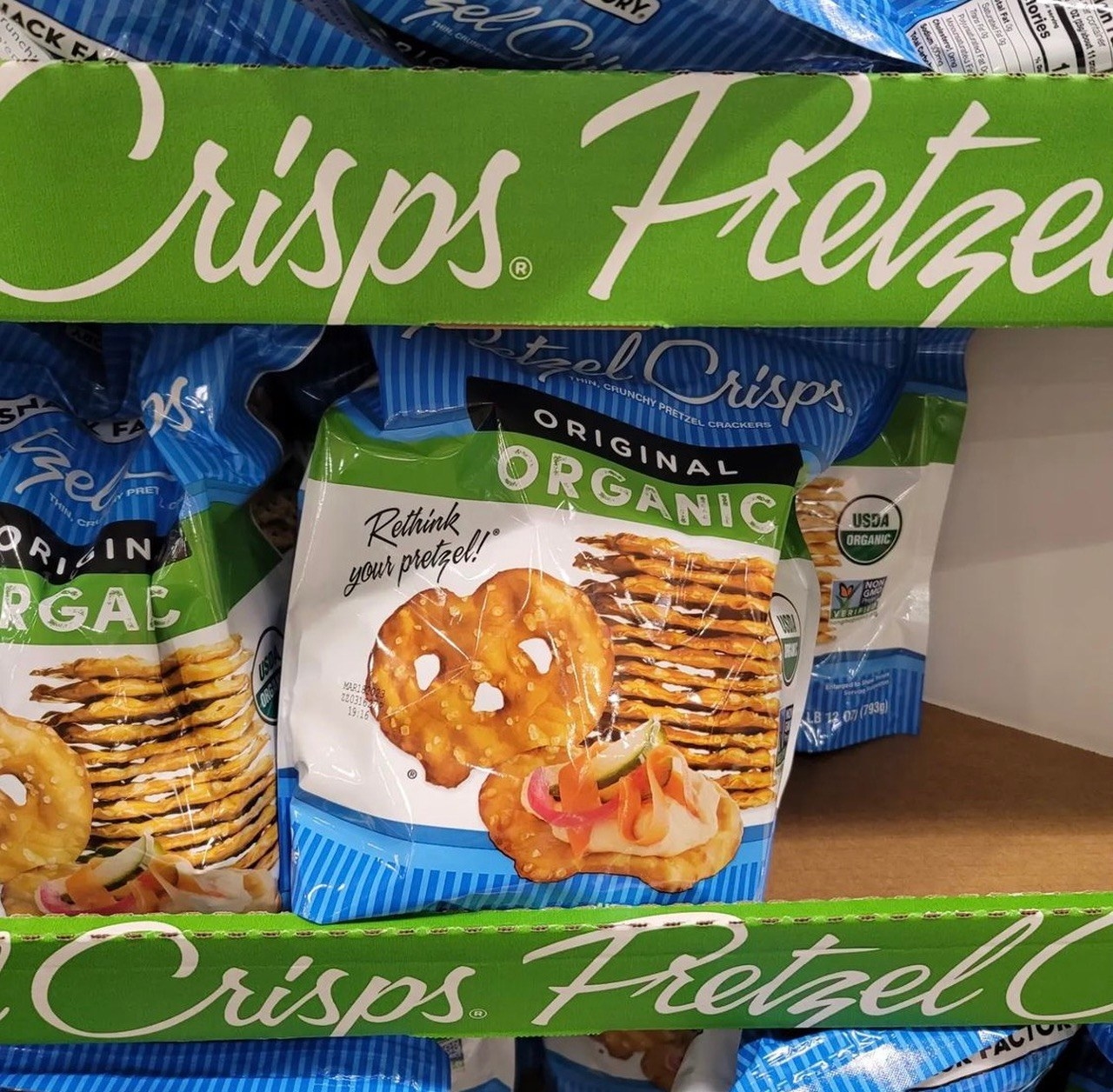 A bag of Pretzel Crisps