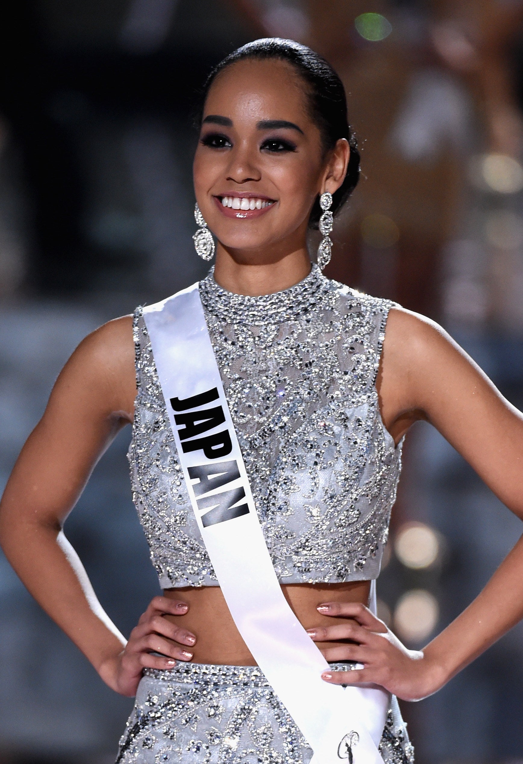 Ariana Miyamoto wears a Japan sash