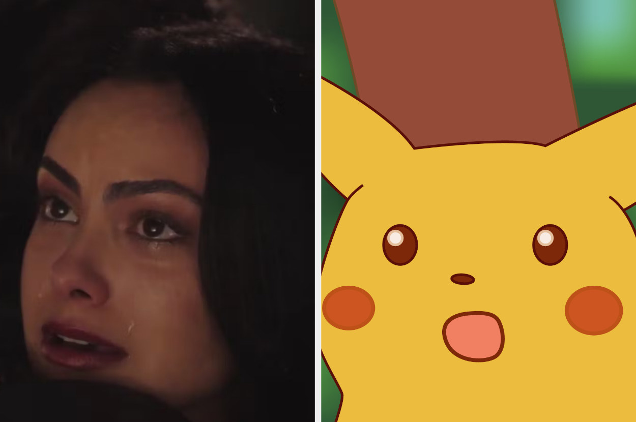 Veronica crying; Pokemon looking surprised