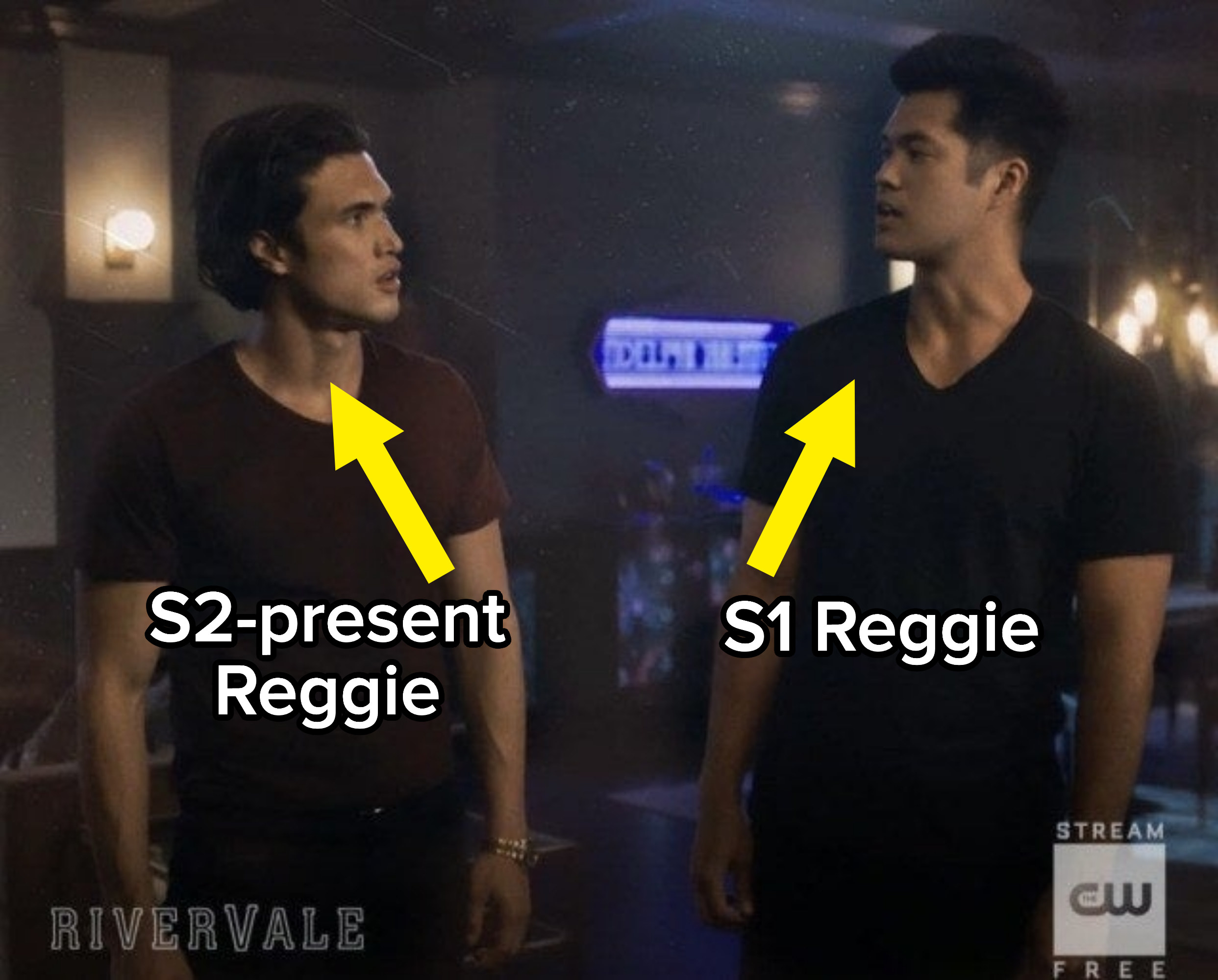 The seasons 1 and 2 Reggies in the same room