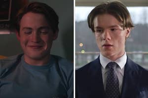 A scene from "Heartstopper" is on the left with a scene from "Young Royals" on the right