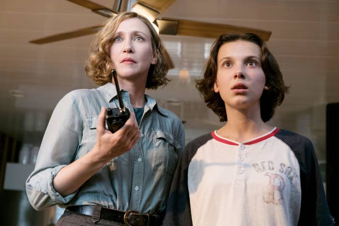 Vera Farmiga and Millie Bobby Brown in a scene from Godzilla: King of the Monsters