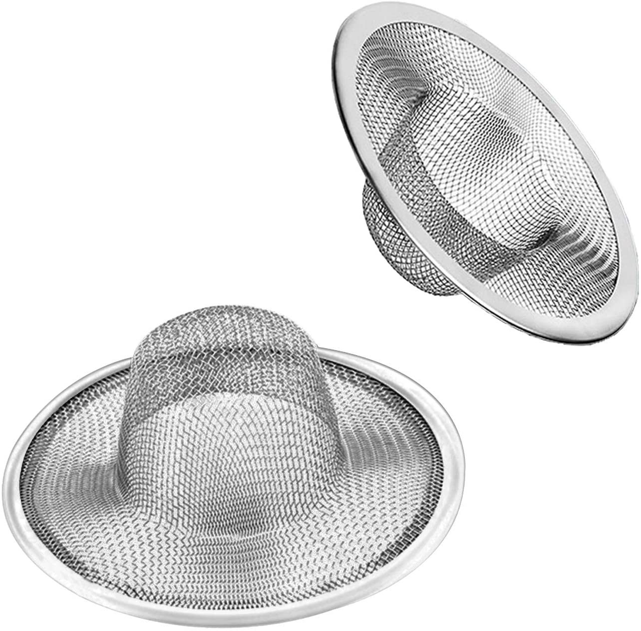two strainer drains on a white background