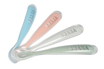 Four spoons in pastel colors