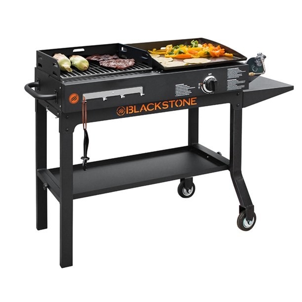 The griddle and charcoal grill combo
