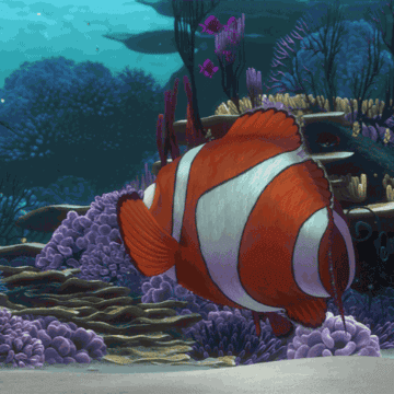 gif of marlin and nemo hugging from finding nemo