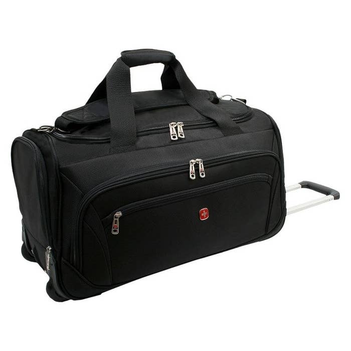 wheeled black duffel bag