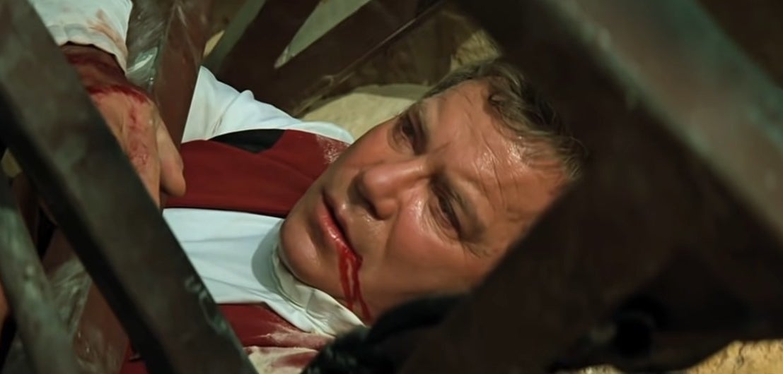 Captain Kirk crushed under a fallen bridge in &quot;Star Trek: Generations&quot;