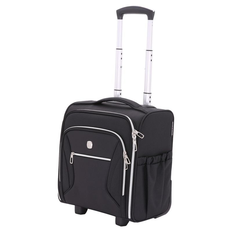 An image of a black under-seat carry on bag