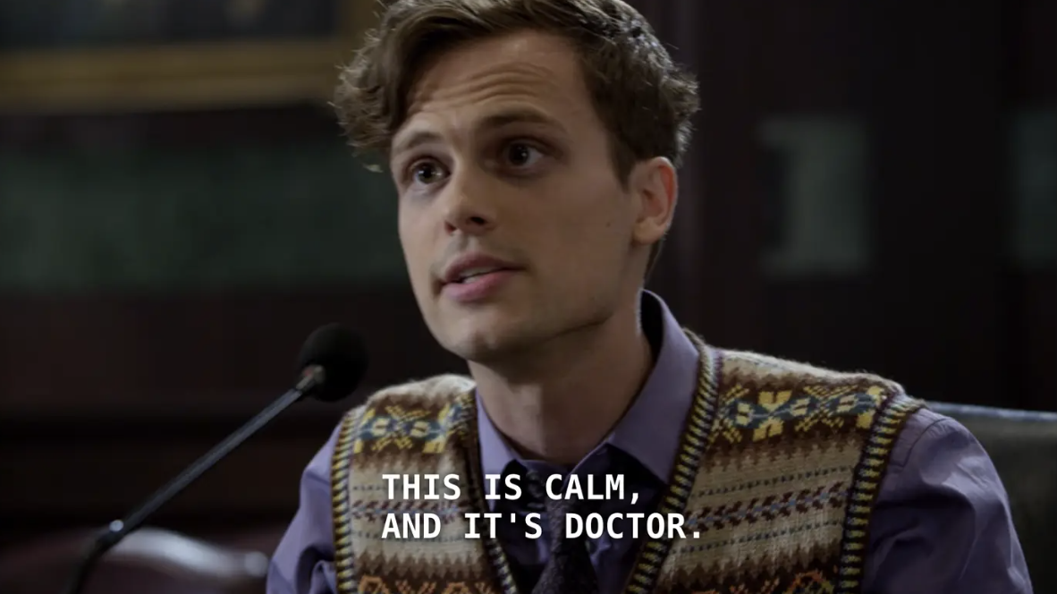 Reid speaking into a mic saying, this is calm, and it&#x27;s doctor