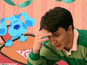 Steve from Blue&#x27;s Clues thinking very hard