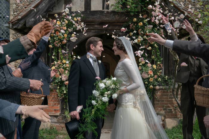 Two characters getting married in &quot;Downton Abbey&quot;