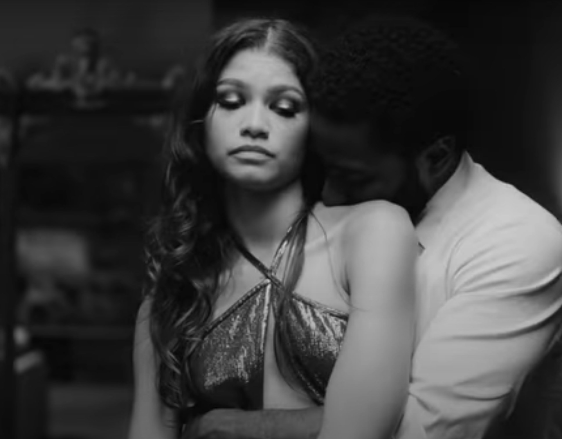 Zendaya as Marie embraces Malcolm in &quot;Malcolm &amp;amp; Marie&quot;