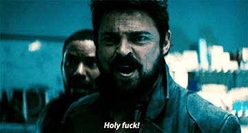 Karl Urban as Billy Butcher saying &quot;Holy fuck&quot;