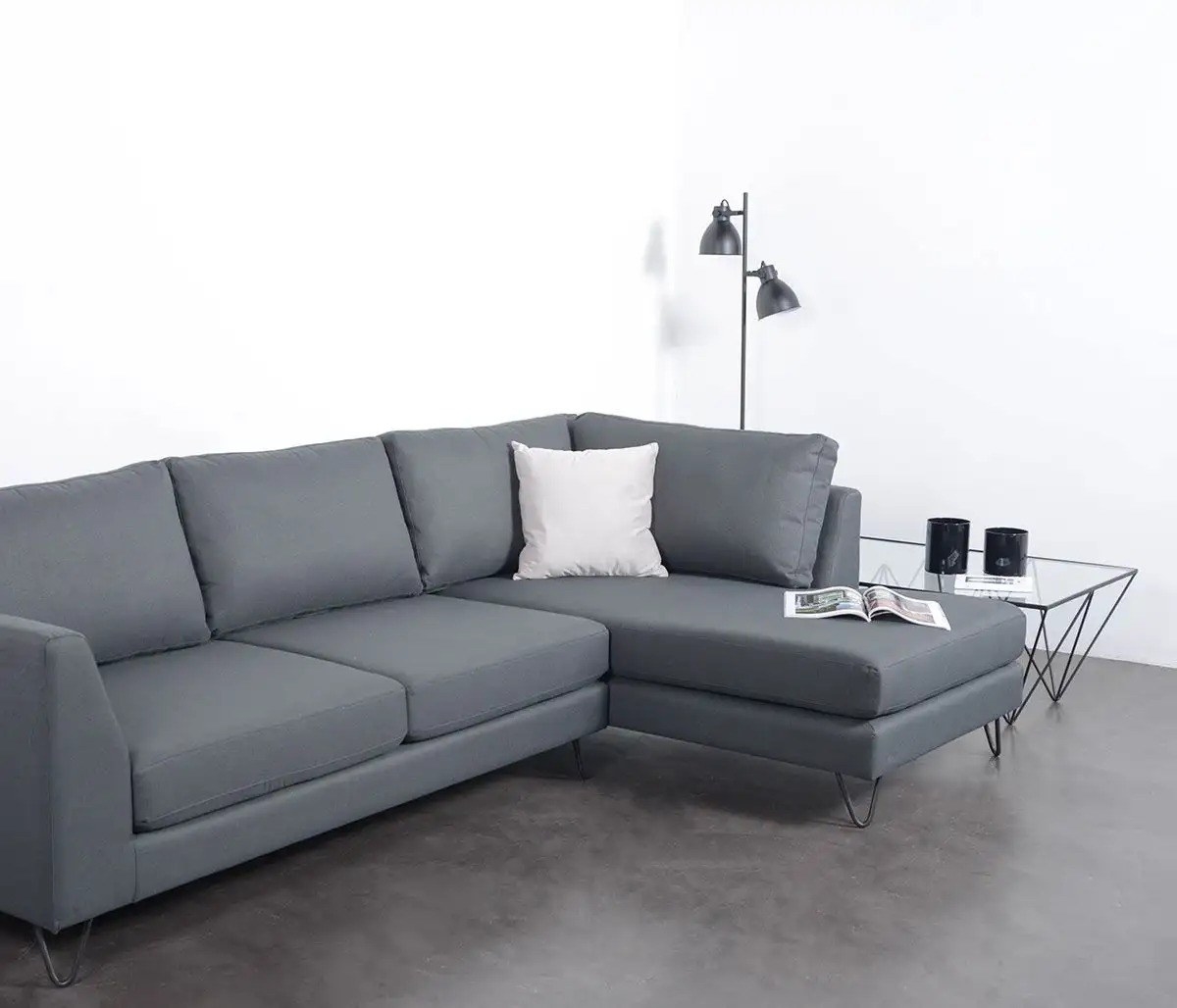 sofá esquinero color gris