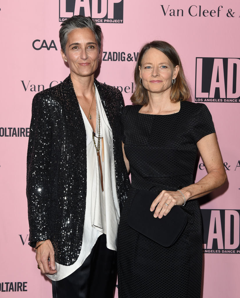 Alexandra Hedison and Jodie Foster at an event