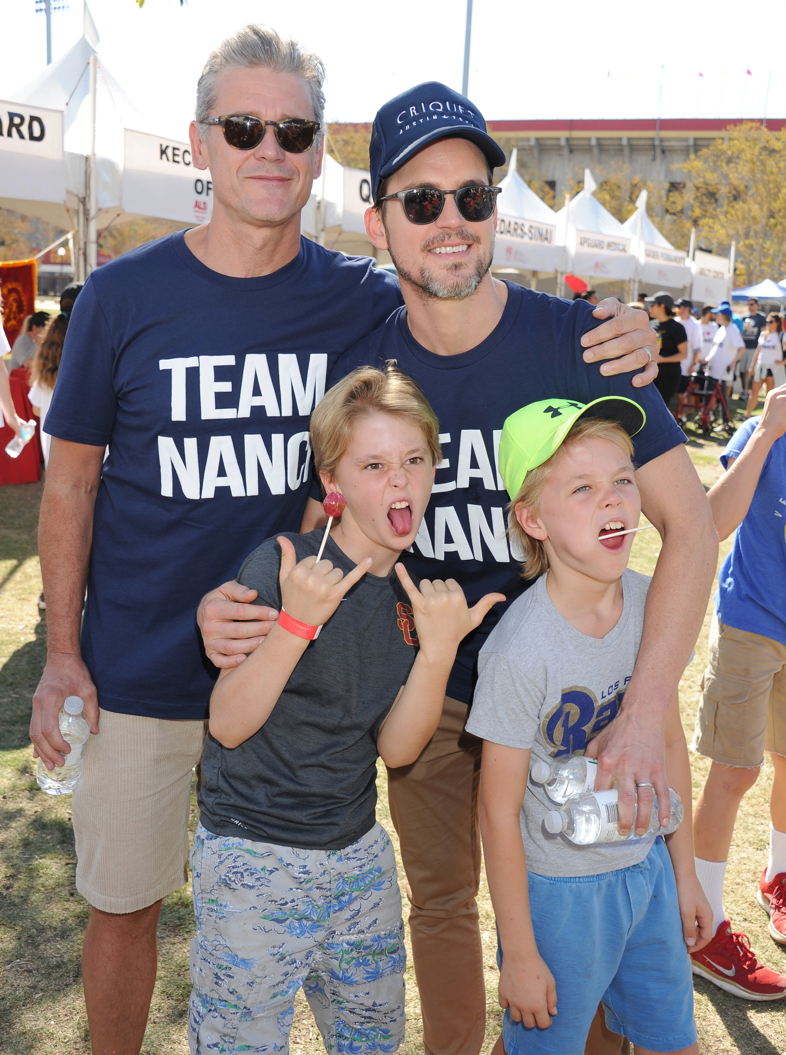 Simon Halls, Matt Bomer, and their kids