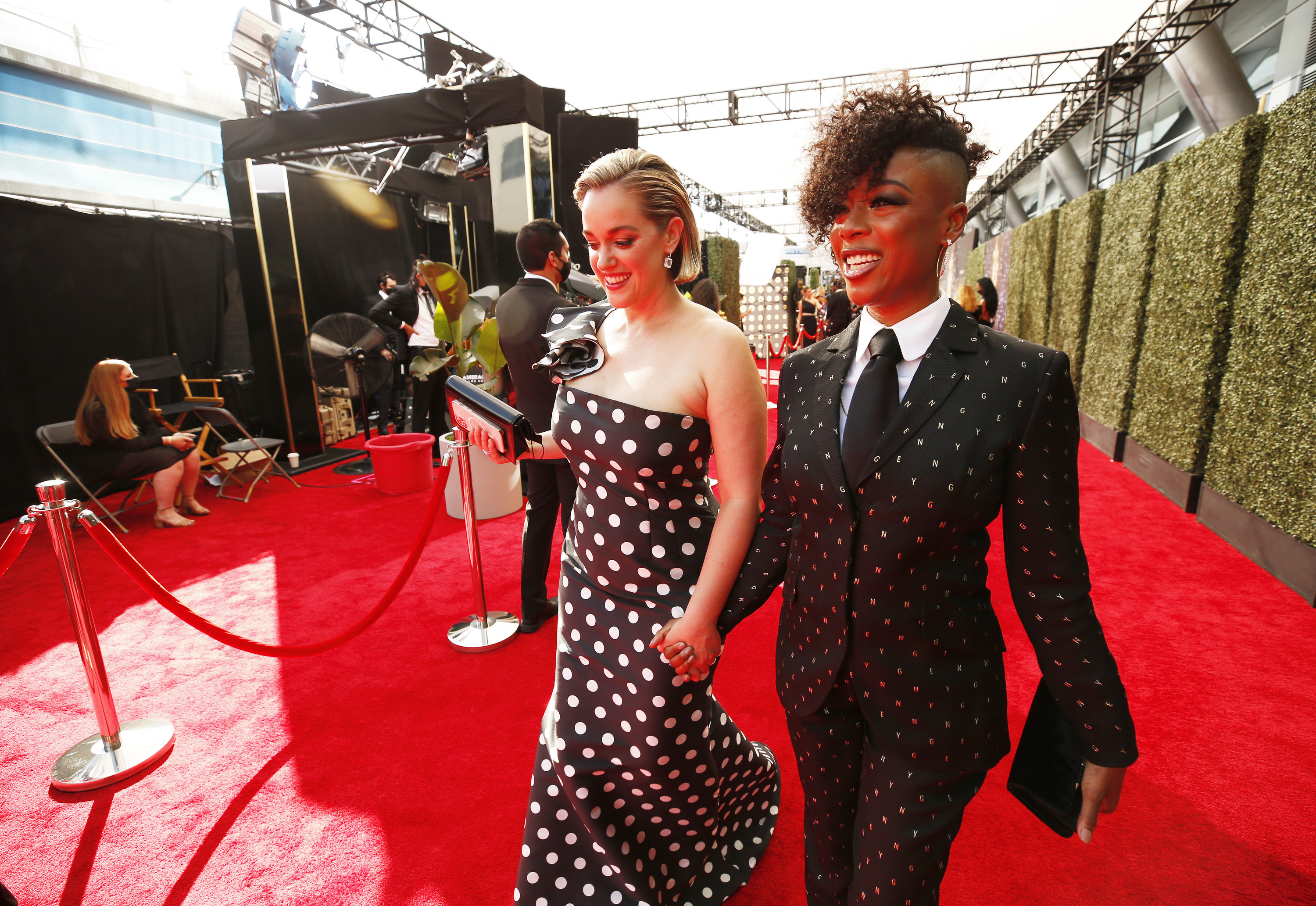 Samira Wiley and Lauren Morelli on the red carpet
