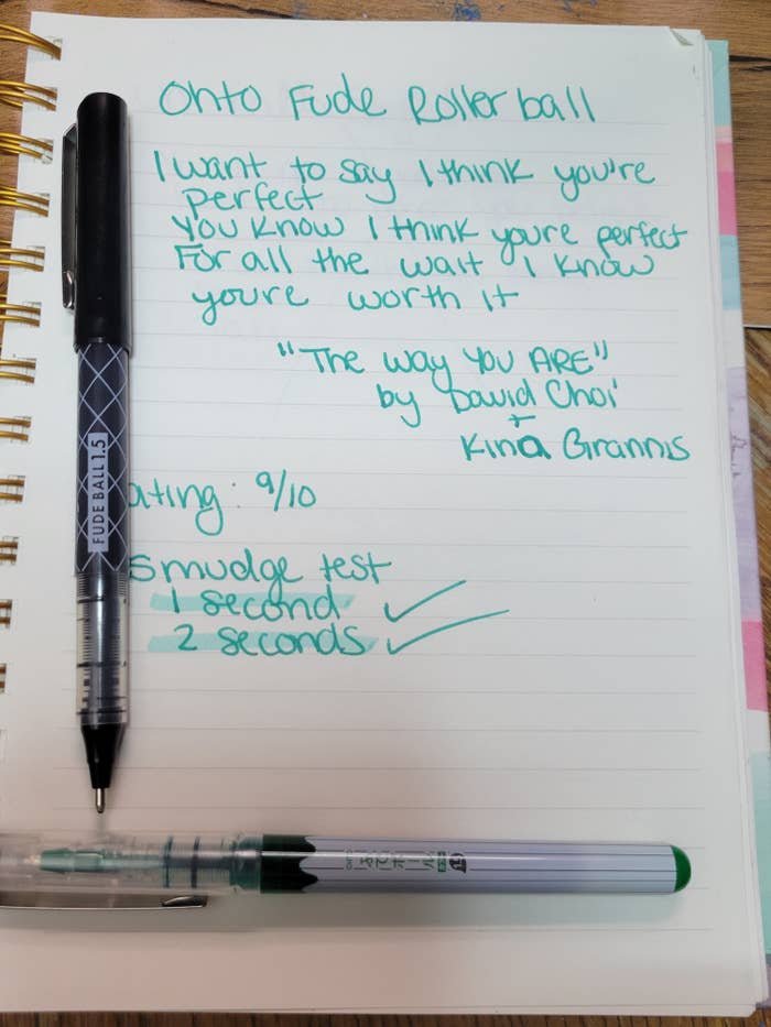 The lyrics to &quot;The Way You Are&quot; with 2 pens