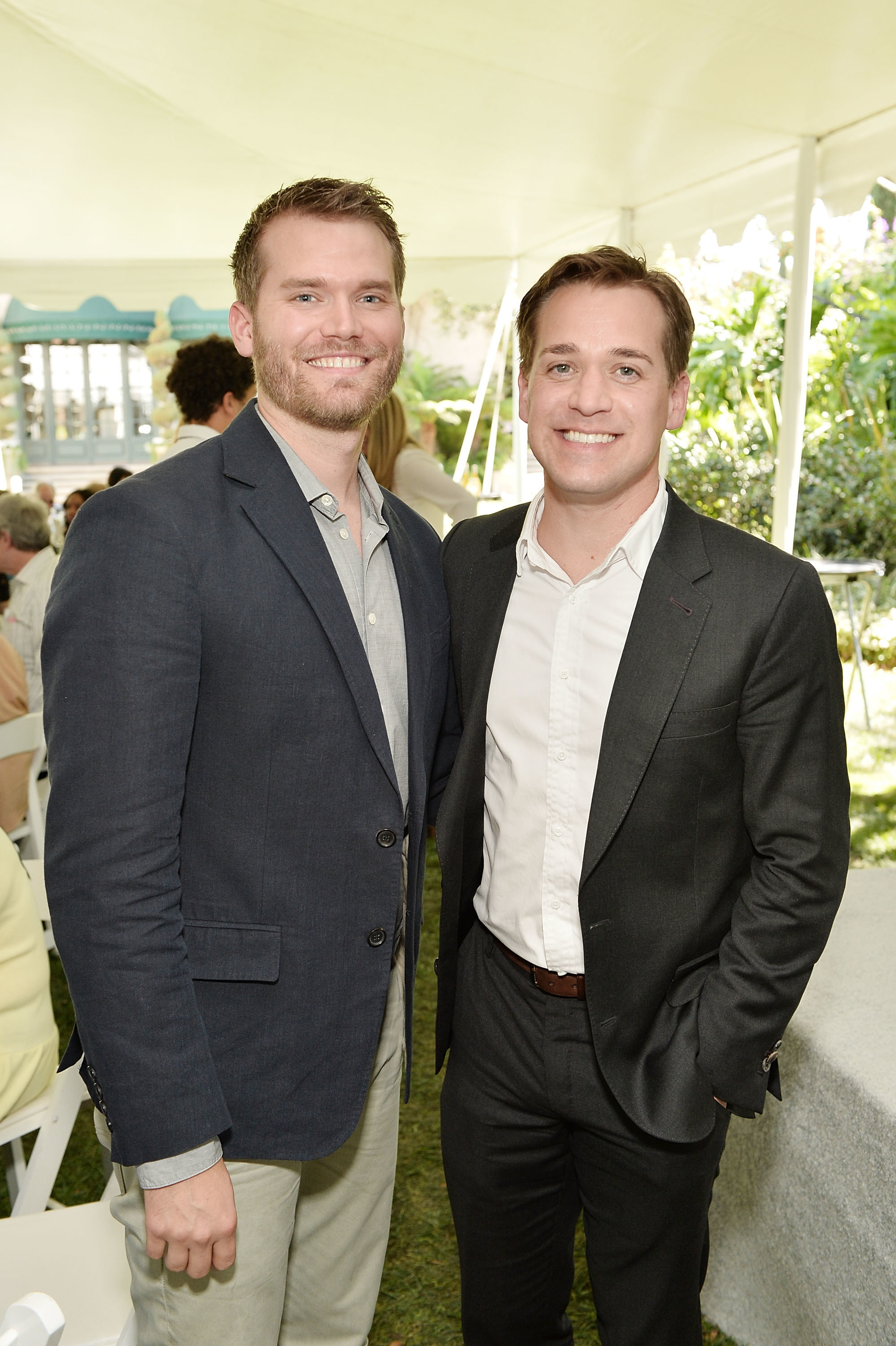 Patrick Leahy and TR Knight at an outdoor event