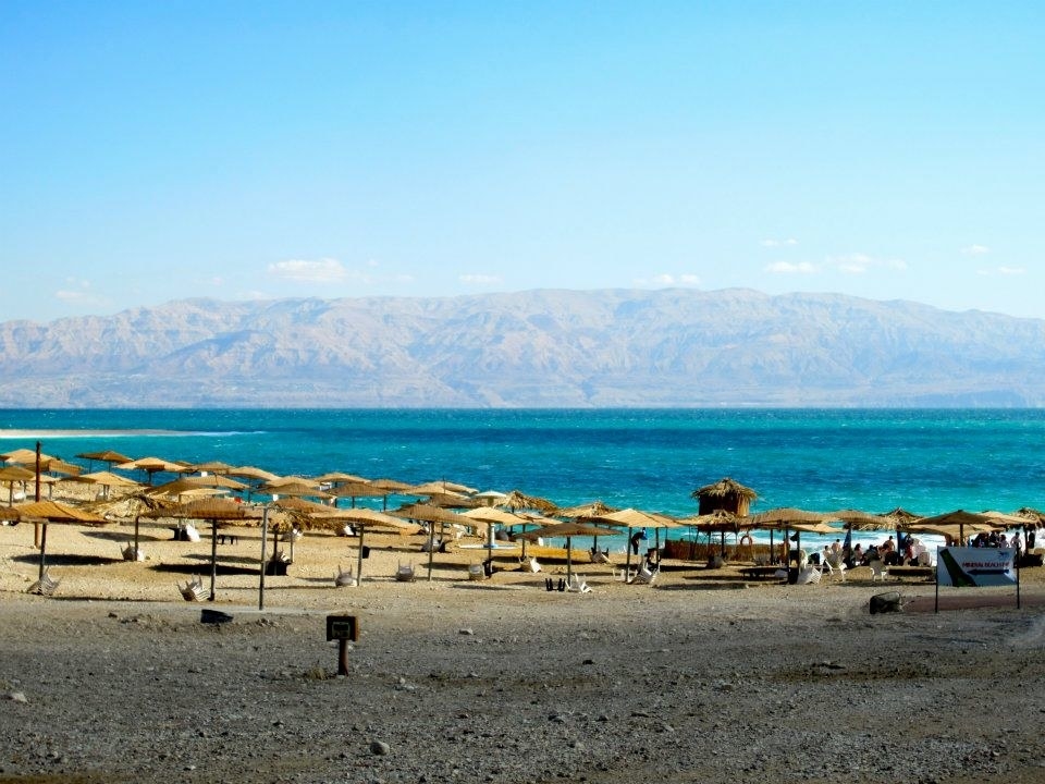 The Dead Sea with mountains in the backdrop